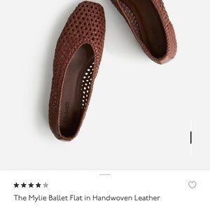 Madewell Handwoven Leather Flats - Cherry wood